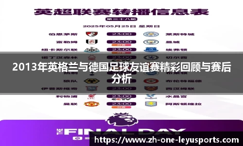 2013年英格兰与德国足球友谊赛精彩回顾与赛后分析